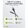 Goobay cable USB-C Fabric Supersoft con conectores metálicos, 2 m, negro (2m, USB 2.0, 60W), cable USB