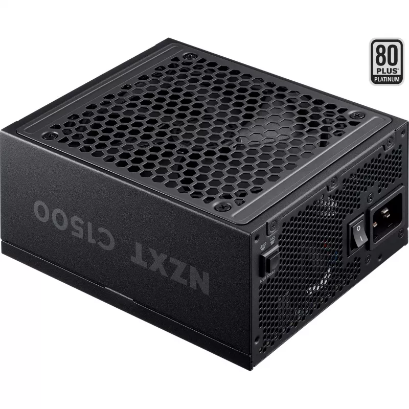 C1500 Platinum, fuente de alimentación para PC negra, 1x conector de tarjeta gráfica de 16 pines, 6x PCIe, gestión de cables, 1500 vatios