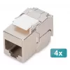 Módulo keystone compacto Digitus CAT 6A, apantallado, montaje sin herramientas, conexión, 4 uds.