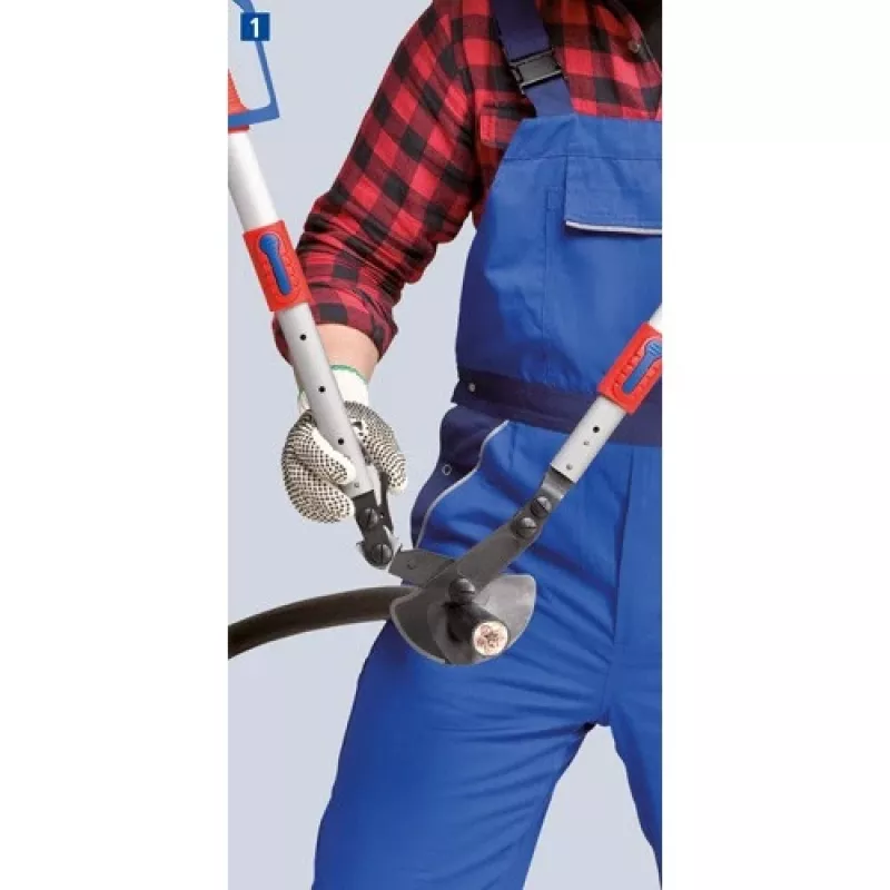 Tijera de cables Knipex 9532038, herramienta de corte con trinquete para cables