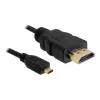 DeLOCK - Cable de vídeo/audio - HDMI - 32 AWG - HDMI, 19 polos (M) - 19 polos Micro-HDMI (M) - 3 m (82663)