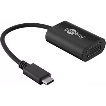 Wentronic goobay - Adaptador Display - USB-C (M) a HD-15 (VGA) (H) - 20 cm - Compatibilidad 1080p - Negro (38531)