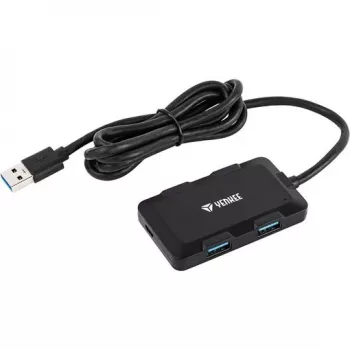 Yenkee YHB 4341BK Hub USB 3.0 de 4 puertos con entrada de alimentación micro-USB