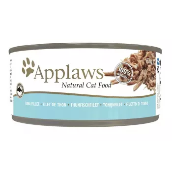 Comida húmeda para gatos Applaws Filete de atún 156 g lata — adulto, 16% proteína, 80% humedad, sabor pescado