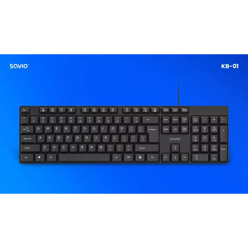 Savio KB-01 Teclado Home/Office USB QWERTY US Inglés Negro