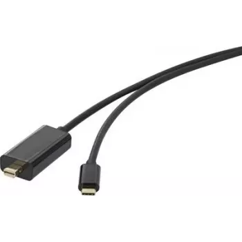 Cable de conexión USB / Mini-DisplayPort Renkforce [1x conector macho USB-C™ - 1x conector macho Mini-DisplayPort] 5 m negro (RF-3421684)