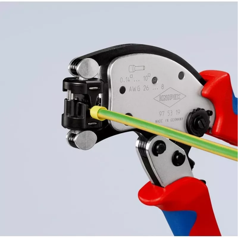 KNIPEX Twistor T alicate de crimpar autoajustable, alicate de crimpar para terminales