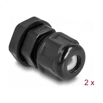 Prensaestopas DeLOCK EX M12 negro 2 uds. poliamida