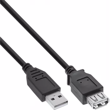 Cable alargador USB 2.0 InLine B-34610B conector macho USB-A a conector hembra, negro, pack de 100
