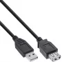 Cable alargador USB 2.0 InLine B-34610B conector macho USB-A a conector hembra, negro, pack de 100