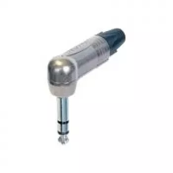 Conector jack profesional de 1/4 en ángulo recto de 3 polos, contactos niquelados, carcasa niquelada (NTR-NP3RX)