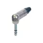Conector jack profesional de 1/4 en ángulo recto de 3 polos, contactos niquelados, carcasa niquelada (NTR-NP3RX)