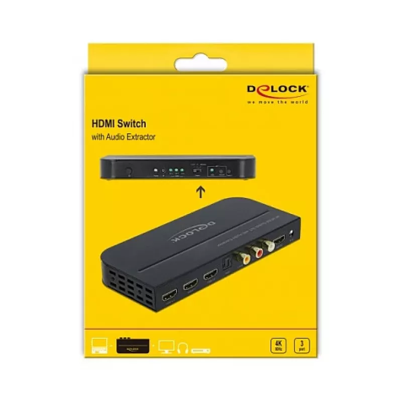 Switch HDMI DeLOCK 3 x HDMI entrada a 1 x HDMI salida 4K 60 Hz