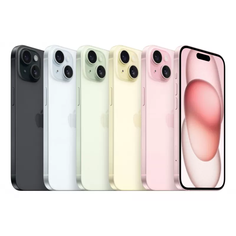 Apple iPhone 15 smartphone 6,1" (15,5 cm) OLED, Dual SIM, A16, 128 GB, cámara doble de 48 MP, iOS 17, 171 g, azul (versión India)