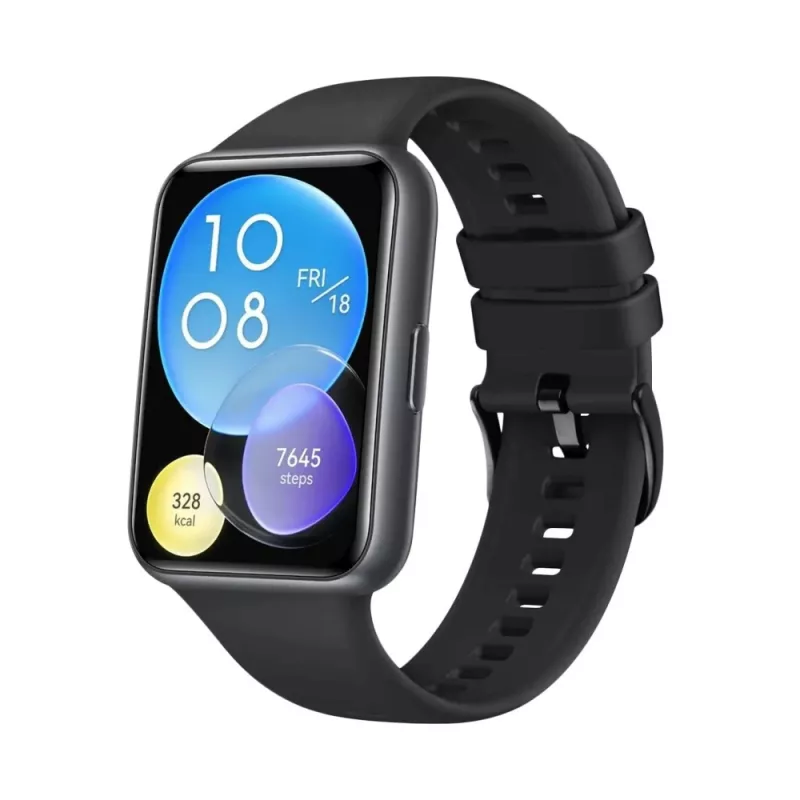Correa de silicona FIXED para Huawei Watch Fit 2 – negra, correa de repuesto suave y flexible