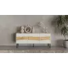 Mueble TV Cama INSERTO 3D 143.5x40x61.5 cashmere + LED