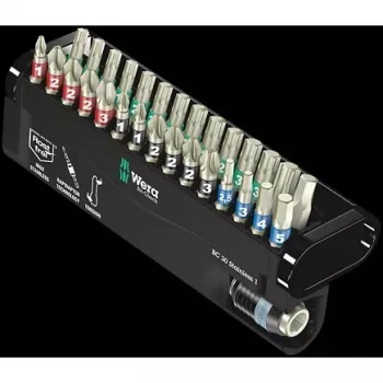 Juego de puntas Wera 30 piezas BC Stainless/30 Bit-Check Phillips Phillips, Phillips Pozidriv, TORX, hexagonal interior (05071109001)