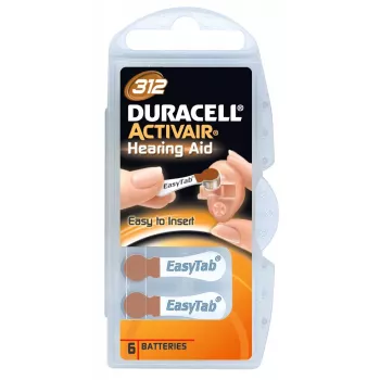 Duracell A312/DA312/ZL312 | pilas de zinc-aire | 6 unidades