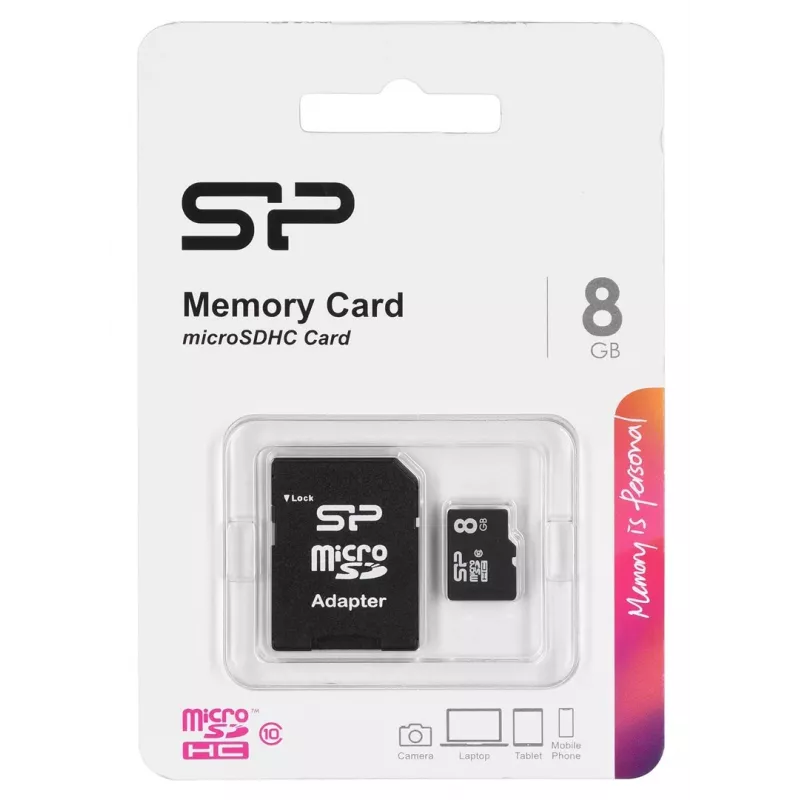 Tarjeta de memoria Silicon Power SP008GBSTH010V10SP 8 GB MicroSDHC Class 10