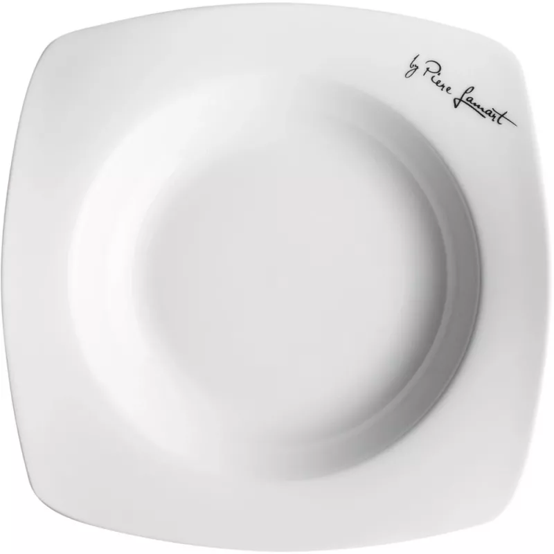Lamart LT9002 Dine juego de platos de porcelana, 6 uds. (2 llanos, 2 hondos, 2 de postre), 24,5/19,2/17,3 cm, blanco