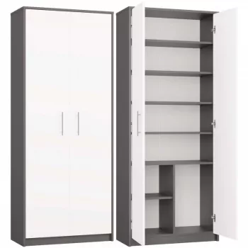 ESTANTERÍA CERRADA OLIV 2D, ANTRACITA/Blanco SET
