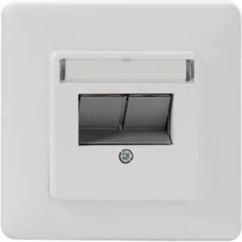 Toma de red Rutenbeck UM-Cat.6A iso 10G-MD 2 Up rw 2 RJ45 blanco puro