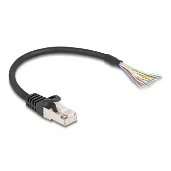 Cable DeLOCK RJ50 conector macho a extremos de cable abiertos S/FTP 0,25 m negro
