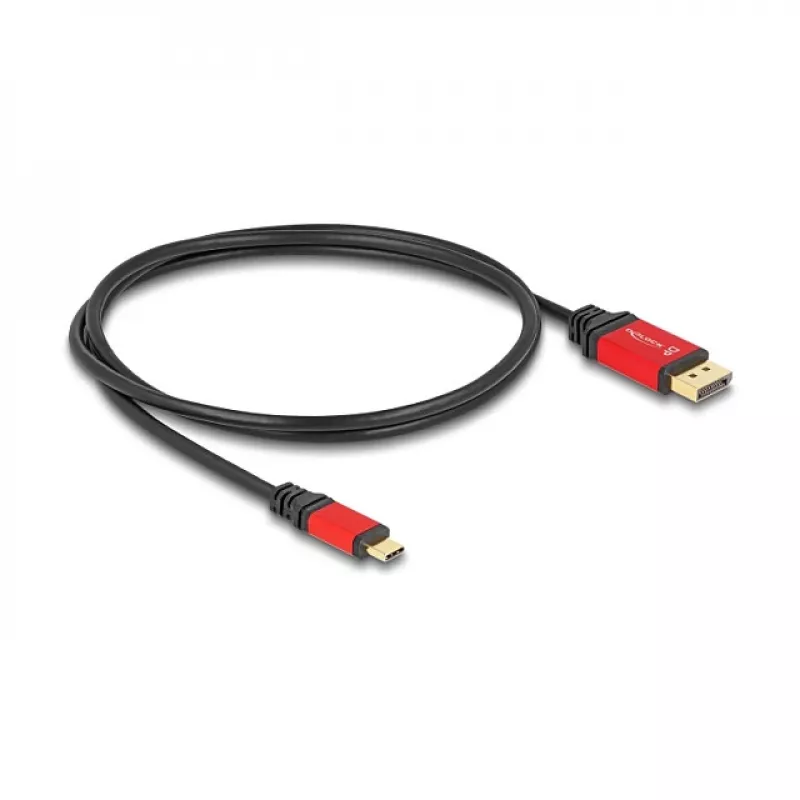 Cable DeLOCK USB-C a DisplayPort 8K 30Hz HDR 1m rojo