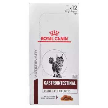 Comida húmeda para gatos Royal Canin Gastrointestinal Moderate Calorie 12 x 85 g sobres, gatos adultos, sabor carne, 82,2 % humedad