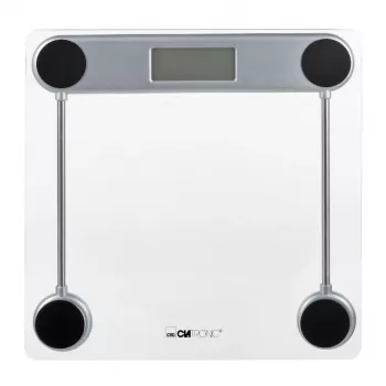 Báscula de baño electrónica CLATRONIC PW 3368 — máx. 150 kg, precisión 100 g, plataforma de cristal
