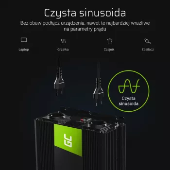 Convertidor de tensión para coche Green Cell INV11 2000 W negro