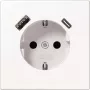 Toma de corriente tipo F Jung LS1520-15CAWW, 16 A, 50/60 Hz, IP20, carcasa de plástico, USB 5 V