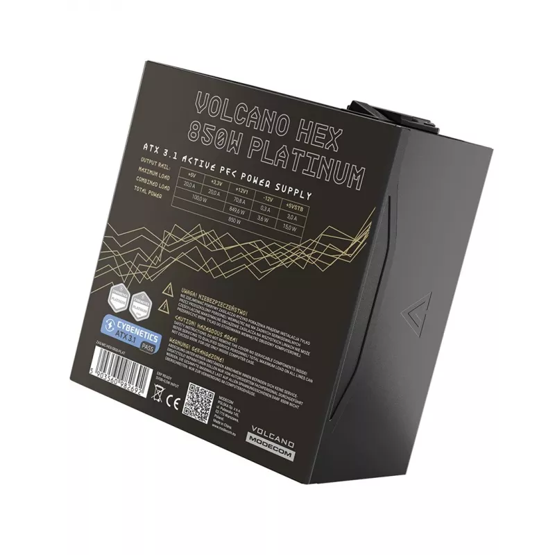 Fuente de alimentación MODECOM Volcano Hex 850W Platinum modular ATX 850 W 80 Plus Platinum