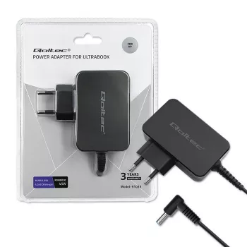 Fuente de alimentación AC QOLTEC 51033 para portátiles, 45 W, 19,5 V, 2,31 A, 220–240 V, para interiores, negra, cable de 1,7 m