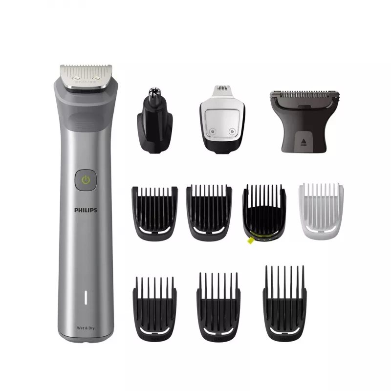 Recortadora todo en uno Philips MG5940/15 Series 5000, Acero inoxidable, 0,5 mm, 1,6 cm, 1 mm, Barba, Orejas, Nariz, Batería