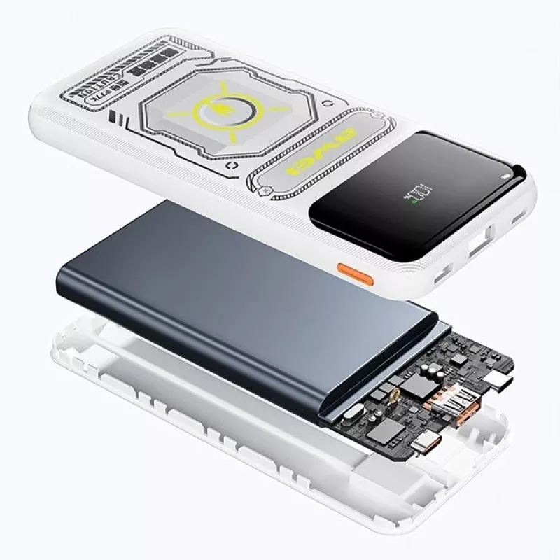 Batería externa 10000mAh 22,5 W P77K con cable integrado