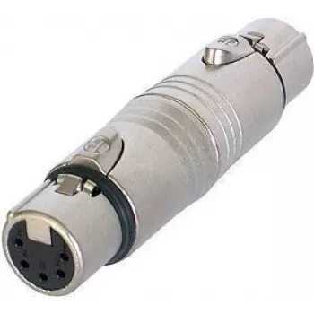 NEUTRIK NA5FF - adaptador redondo (conector hembra XLR de 5 polos / conector hembra XLR de 5 polos) - en plata (NA5FF)