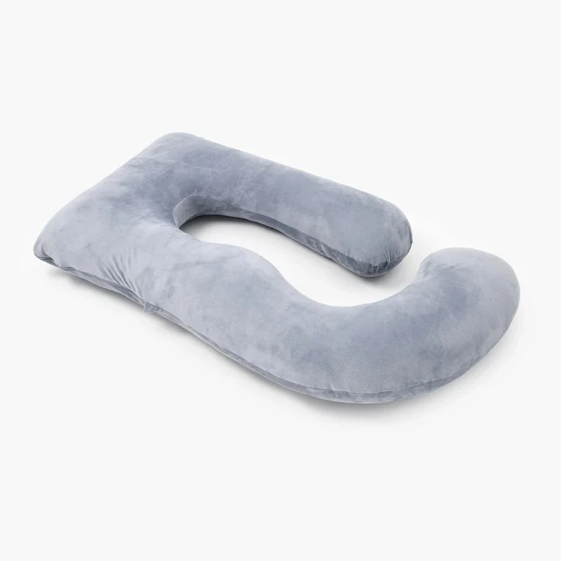 Momcozy PP101 cojín de embarazo en forma de U, terciopelo gris oscuro