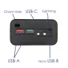 Akyga AK-BC-05 Carcasa para power bank 37000 mAh, 12x 18650, 22,5W, Qi, USB-C, 2x USB-A, Lightning