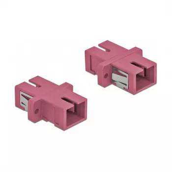 DeLOCK conector de fibra óptica SC conector hembra-conector hembra DELOCK 85995, violeta, pack de 4