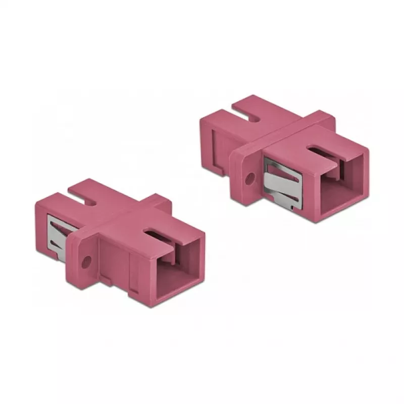 DeLOCK conector de fibra óptica SC conector hembra-conector hembra DELOCK 85995, violeta, pack de 4