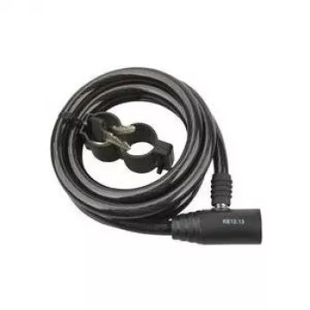 Candado de cable FISCHER 85848 — 1800 mm, negro, con soporte de cuadro