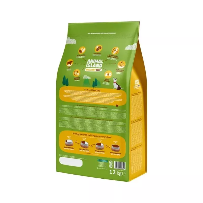 ANIMAL ISLAND Brilliant beef - alimento seco para perros - 12 kg