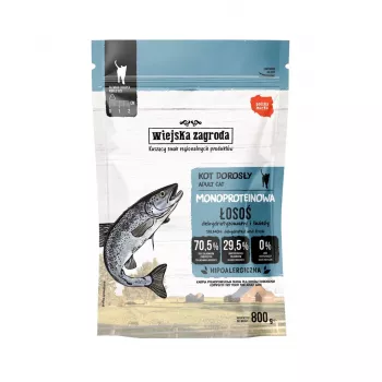 WIEJSKA ZAGRODA Monoproteico salmón - Pienso para gatos - 800 g