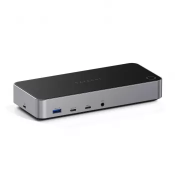 Dock con cable Satechi Triple 4K Display negro plateado 4K Ultra HD 60 Hz