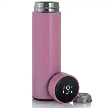 Extralink Smart Travel Mug rosa, termo con pantalla LED