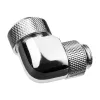 Racor de compresión Alphacool Eiszapfen 13mm HardTube 90° giratorio G1/4 - racor acodado para sistema de refrigeración líquida - cromado