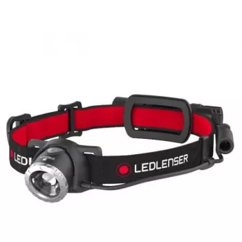 Linterna frontal Ledlenser H8R negra, roja LED