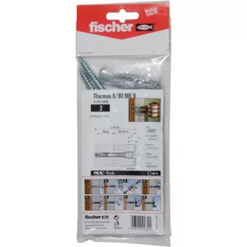fischer 520115 - Set de tornillos y tacos - Hormigón celular autoclavado - Hormigón - Mampostería - Ladrillo - Plástico - M6 - 1 cm - 24 cm