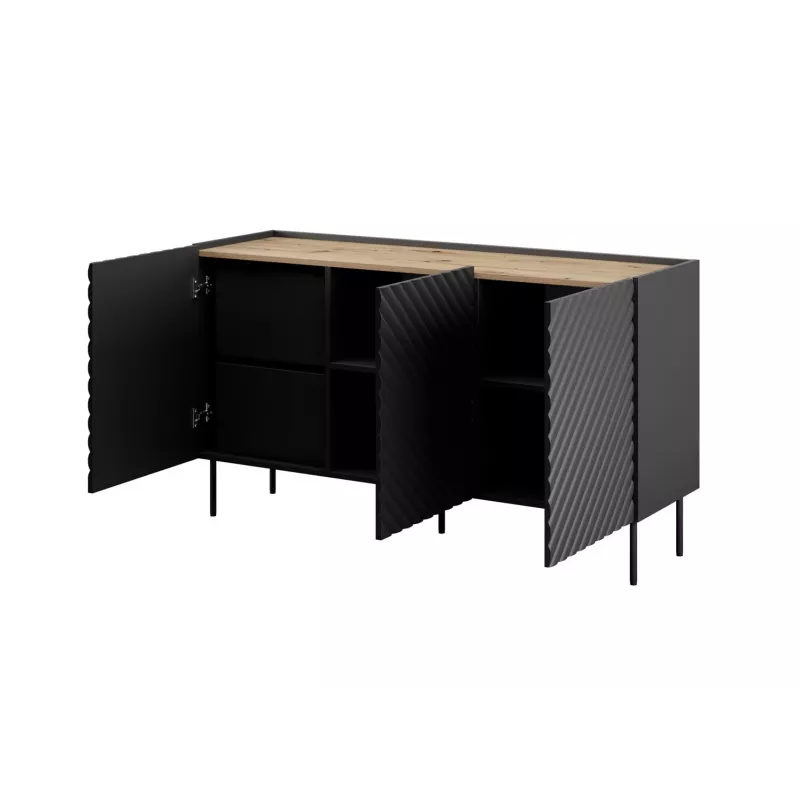 Cómoda 3D2SZ ONDA 150x45x85 negro